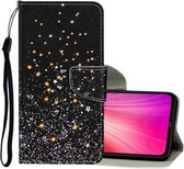 Voor Xiaomi Redmi Note 8 Pro Gekleurde Tekening Patroon Horizontale Flip Leren Case met Houder & Kaartsleuven & Portemonnee (zwarte Ster)