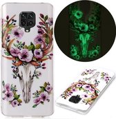 Voor Xiaomi Redmi Note 9 Pro Luminous TPU mobiele telefoon beschermhoes (Flower Deer)