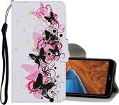 Voor Xiaomi Redmi Note 8 Gekleurde Tekening Patroon Horizontale Flip Leren Case met Houder & Kaartsleuven & Portemonnee (Vier Vlinder)