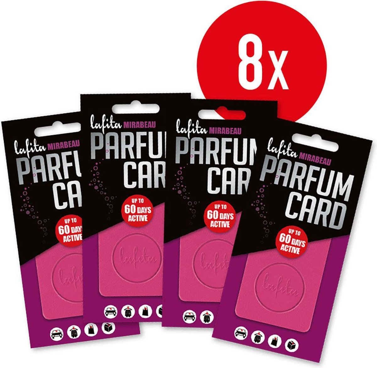 Lafita | Parfumcard Luxe | Paars-Roze Maribeau | 8 stuks