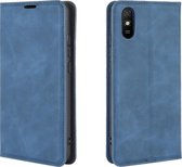 Xiaomi Redmi 9A Hoesje - Mobigear - Retro Slim Serie - Kunstlederen Bookcase - Blauw - Hoesje Geschikt Voor Xiaomi Redmi 9A