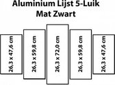 Mat Zwarte aluminium lijst vijfluik 132 x 72 cm (Exclusief glas)