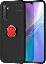 Voor OPPO Realme 6 metalen ringhouder 360 graden roterende TPU-hoes (zwart + rood)