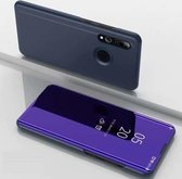 Galvaniserende spiegel horizontale flip lederen hoes voor Huawei P Smrt Z met houder (violetblauw)