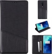 Voor OnePlus 7T Pro MUXMA MX109 horizontale flip lederen tas met houder en kaartsleuf en portemonnee (zwart)