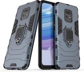 Voor Xiaomi Redmi 10X 5G PC + TPU Anti-val beschermhoes met ringhouder (marineblauw)