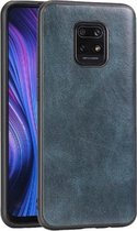 Voor Xiaomi Redmi 10X Pro Crazy Horse Textured Calfskin PU + PC + TPU Case (blauw)