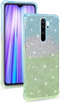 Voor Xiaomi Redmi Note 8 Pro Gradient Glitter Powder Shockproof TPU beschermhoes (blauwgroen)