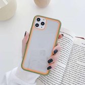Voor iPhone 11 Pro Rainbow Skin Feeling TPU + pc-beschermhoes (lichtgroen + oranje)