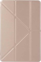 Honingraat TPU Onderste Case Horizontale Vervorming Flip Leren Case voor iPad Mini 2019, met Houder (Goud)