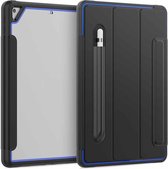 Voor iPad 10.2 / Air (2019) Acryl + TPU horizontaal Flip Smart Leather Case met drievoudige houder & Pen-sleuf & Wake-up / Sleep-functie (blauw + zwart)