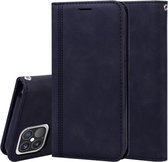 Frosted zakelijke magnetische horizontale flip PU lederen tas met houder & kaartsleuf & lanyard voor iPhone 12 Pro Max (zwart)