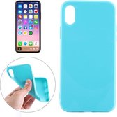 Voor iPhone X / XS Effen kleur Glad oppervlak Zachte TPU beschermende achterkant van de behuizing (groen)