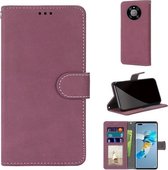 Voor Huawei Mate 40 Pro Retro Frosted Horizontale Flip PU lederen hoes met houder & kaartsleuven & portemonnee & fotolijst (Rose Red)