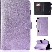 Voor Huawei MediaPad T3 7.0 Vernis Glitter Poeder Horizontale Flip Leren Case met Houder & Kaartsleuf (Paars)