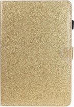 Voor Huawei MediaPad T5 Vernis Glitter Poeder Horizontale Flip Leren Case met Houder & Kaartsleuf (Goud)