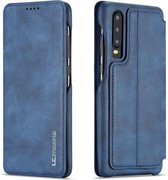 Voor Huawei P30 Hon Ancient Series lederen tas met kaartsleuven & houder & portemonnee (blauw)