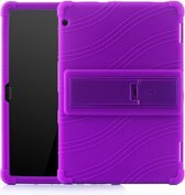Voor Huawei MediaPad T5 Tablet PC siliconen beschermhoes met onzichtbare beugel (paars)