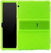 Voor Huawei MediaPad T5 Tablet PC siliconen beschermhoes met onzichtbare beugel (groen)