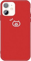 Voor iPhone 11 Small Pig Pattern Colorful Frosted TPU telefoon beschermhoes (rood)