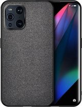 Voor OPPO Find X3 schokbestendige splicing PU + stoffen beschermhoes (zwart)