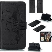 Feather Pattern Litchi Texture Horizontale Flip lederen tas met portemonnee & houder & kaartsleuven voor Xiaomi Redmi 7 (zwart)