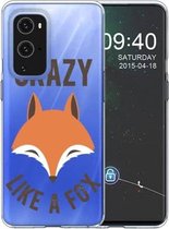 Voor OnePlus 9 Pro gekleurd tekenpatroon zeer transparant TPU beschermhoes (Fox Head)