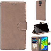 Voor Xiaomi Redmi Note 9 / 10X 4G Retro Frosted Horizontale Flip PU Leather Case met Houder & Kaartsleuven & Portemonnee & Fotolijst (Beige)