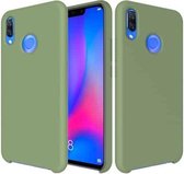 Effen kleur vloeibaar siliconen valbestendig beschermhoesje voor Huawei Nova 3 (groen)