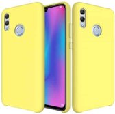 Effen kleur vloeibaar siliconen valbestendig beschermhoesje voor Huawei Honor 10 Lite (geel)