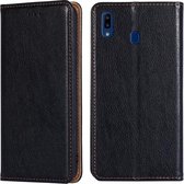 Voor Samsung Galaxy A20e PU + TPU Gloss Oil Effen Kleur Magnetische Horizontale Flip Leren Case met Houder & Kaartsleuf & Portemonnee (Zwart)