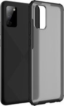 Voor Samsung Galaxy A02s (EU-editie) Vierhoekige schokbestendige TPU + pc-beschermhoes (zwart)