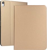 Open effen kleur elastische lederen tas voor iPad Pro 11 inch met standaard met slaapfunctie, TPU Soft Shell bodembehuizing (goud)