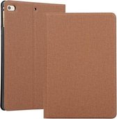 Stoffen textuur horizontale flip lederen hoes voor iPad mini 4 / mini 2019, met houder en slaap- / wekfunctie (bruin)