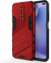 Voor Xiaomi Redmi K30 Punk Armor 2 in 1 PC + TPU schokbestendig hoesje met onzichtbare houder (rood)