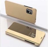 Voor Motorola G9 Plus vergulde spiegel horizontale flip lederen tas met houder (goud)