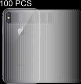 100 STKS voor iPhone X 0.3mm 9H Oppervlaktehardheid 2.5D Transparant Gehard Glas Back Screen Protector