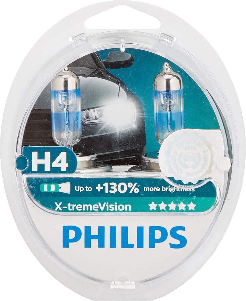 Philips Autolampen H4 X-treme Vision 12v Wit 2 Stuks