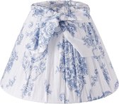 Clayre & Eef Lampenkap Ø 22*14 cm / E27 Blauw Katoen Rond Bloemen Stoffen Lampenkap
