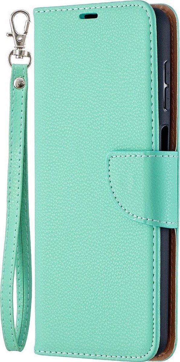Mobigear Telefoonhoesje geschikt voor Samsung Galaxy A12 Hoesje | Mobigear Excellent Bookcase Portemonnee | Pasjeshouder voor 2 Pasjes | Telefoonhoesje voor Pinpas / OV Kaart / Rijbewijs - Turquoise