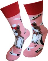 Verjaardag cadeautje voor hem en haar - Hondjes Sokken - TrimsalonSokken - Roze Leuke sokken - Vrolijke sokken - Luckyday Socks - Sokken met tekst - Aparte Sokken - Socks waar je H