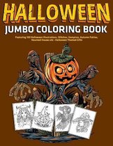 Halloween Jumbo Coloring Book: Featuring 100 Halloween Illustrations, Witches, Vampires, Autumn Fairies, Haunted Houses etc