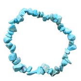Armband -natuursteen- licht-blauw-turquoise- stretch-20 cm-Charme Bijoux