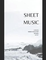 Sheet Music 8 staves with treble clef / G clef 120 pages 8.5 x11