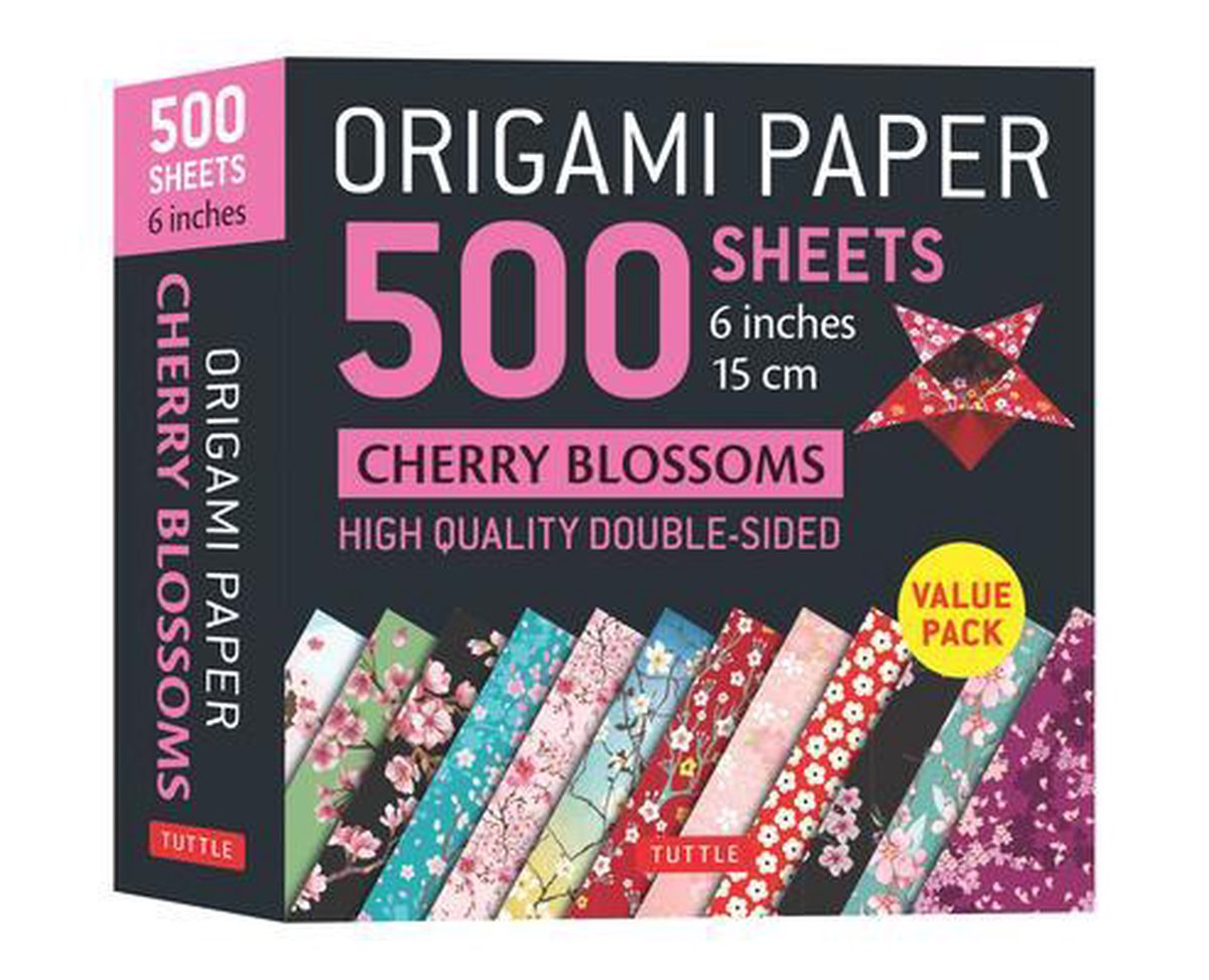 Origami Paper 500 sheets Cherry Blossoms 6 inch 15 cm Tuttle Origami Paper HighQuality DoubleSided Origami Sheets Printed with 12 Different for 6 Projects Included Stationery - Tuttle Publishing