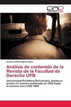 Análisis de contenido de la Revista de la Facultad de Derecho UPB