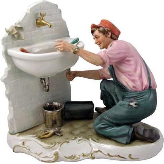 Capodimonte - beeldje - loodgieter - porselein - handgemaakt - Italiaans - erfgoed