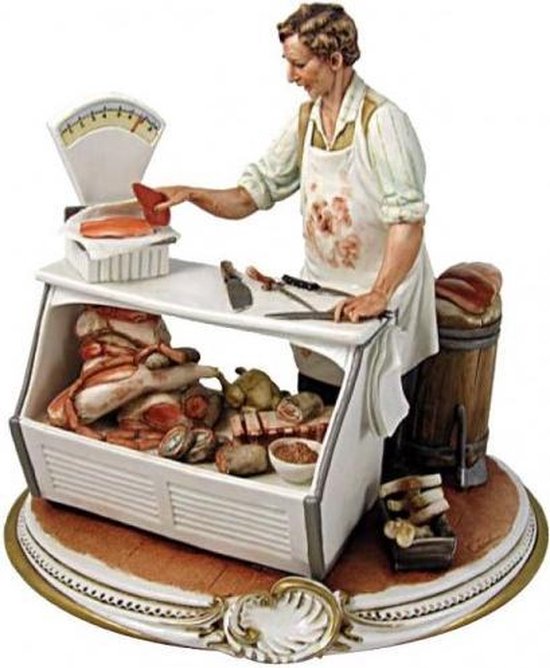 Capodimonte - beeldje - slager - porselein - handgemaakt - Italiaans - erfgoed