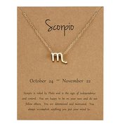 Cabantis Horoscoop-Ketting|Horoscoop|Ketting Dames|Ketting Heren| Goudkleurig|Scorpio|Scorpioen