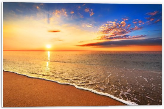 Forex - Zonsopkomst bij het Strand - 60x40cm Foto op Forex